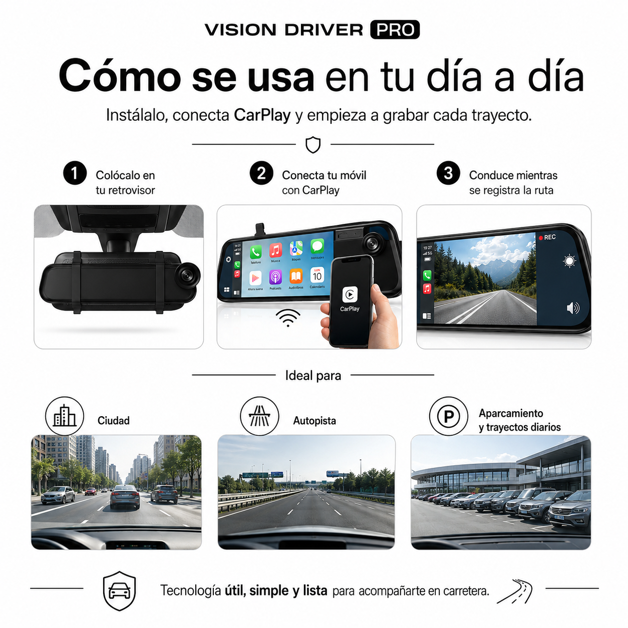Espejo Inteligente 4K Carplay